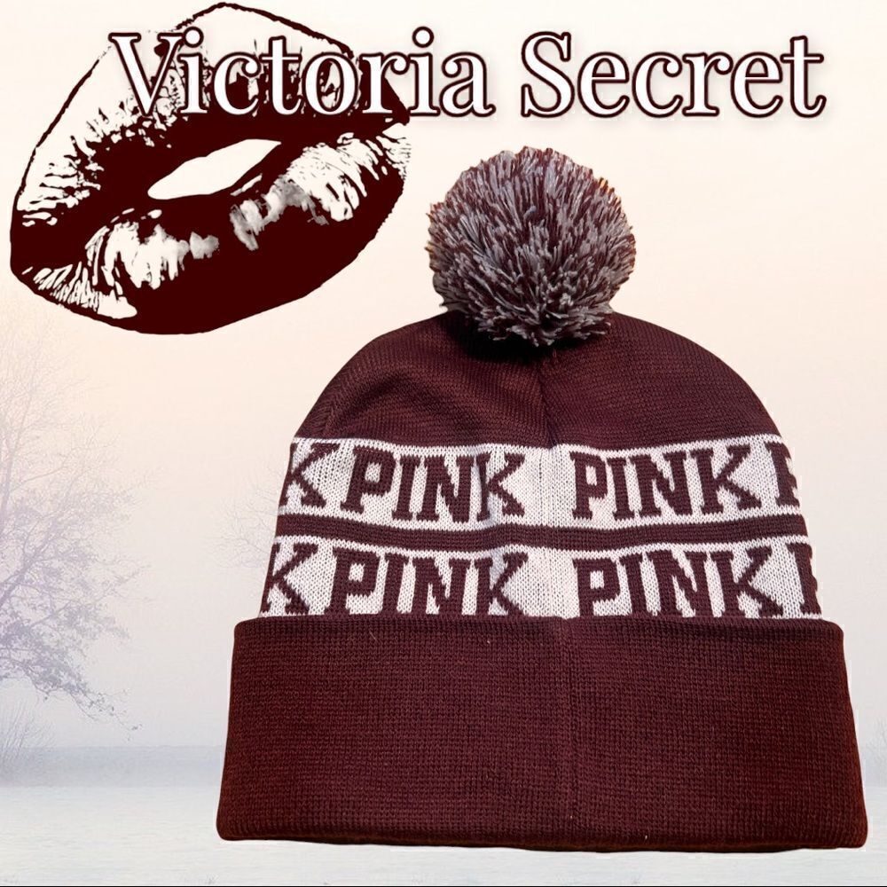 Victoria Secret PINK Burgundy Beanie